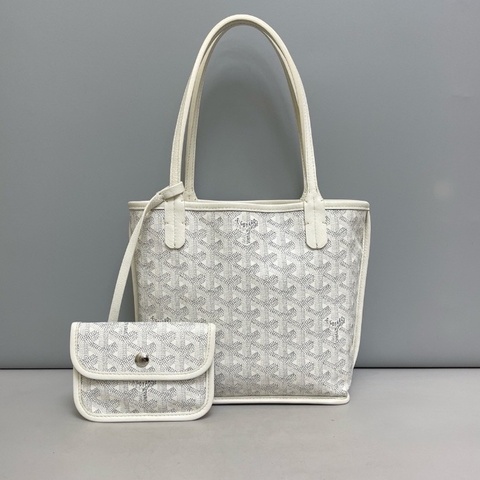 98新好成色🤍#Goyard #白色老花 #迷你托特 #子袋購證