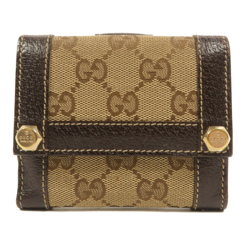 GUCCI 帆布/牛皮皮革Bifold Wallet錢包