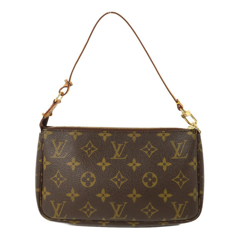 LOUIS VUITTON Monogram Pochette Accessoires手挽袋棕色