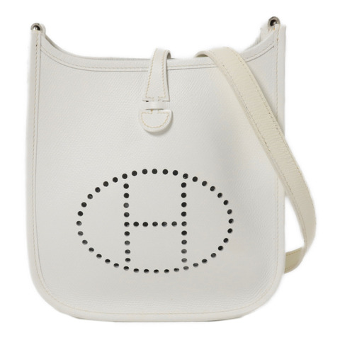 HERMES Epsom皮革Evelyne TPM肩背袋White
