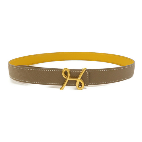 HERMES Epsom/Swift皮革Cursives Reversible Belt 75cm皮帶