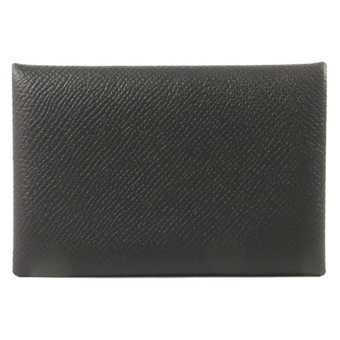 HERMES Epsom皮革Calvi Card Case卡片套Noir