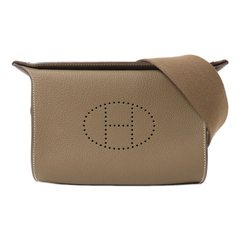HERMES Togo皮革Videpoches肩背袋Etoupe
