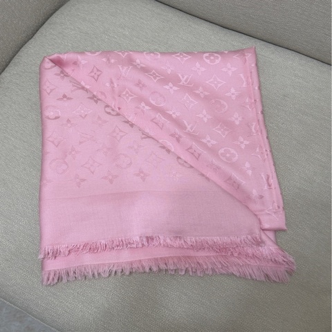 LV Louis Vuitton 粉色Monogram 圍巾
