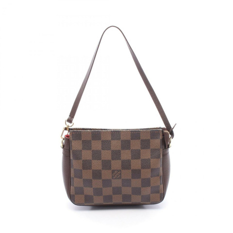 路易威登 LOUIS VUITTON Trouse Makeup Damier Ebene 手提包，塗層帆布皮革，女士，棕色，N51982