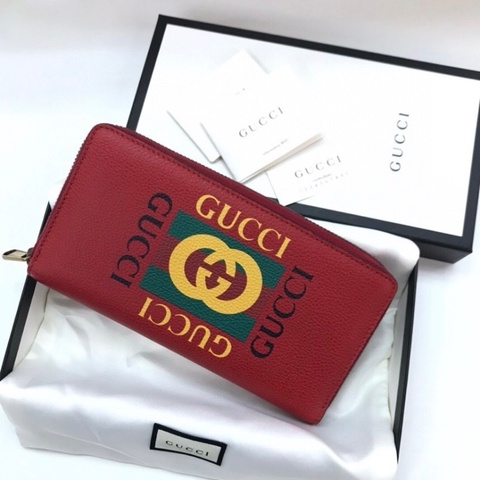 Gucci long wallet 496317 Red