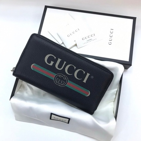 Gucci long wallet 496317 Black