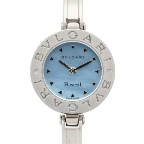 寶格麗 BVLGARI B-zero1 女士腕錶，不鏽鋼材質，藍色錶盤，貝殼款，型號 BZ22S