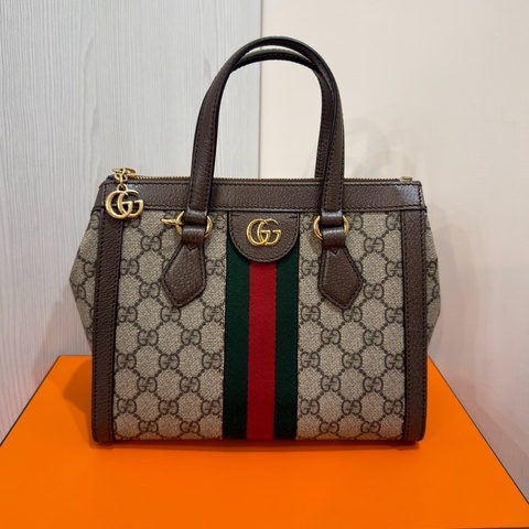 Gucci Ophidia 經典老花小托特包🈶長肩帶 🈶台灣購證