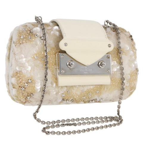 路易威登 Minodiere Petit Tresor 亮片白色銀色手袋 LV 正品 192631SAM