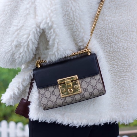 全新閒置🤎#Gucci #Padlock小號 #黑蓋老花月光寶盒 #購證