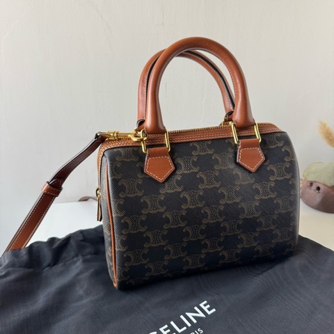 Celine 2022舊款 波士頓包 棕老花