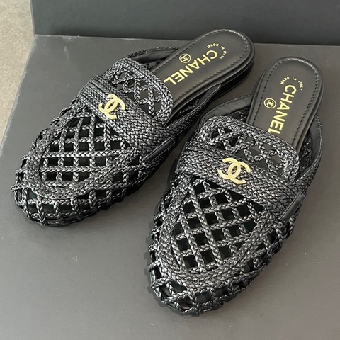 閒置 未使用 Chanel/香奈兒 26P春夏新款網紗拖鞋 36碼半