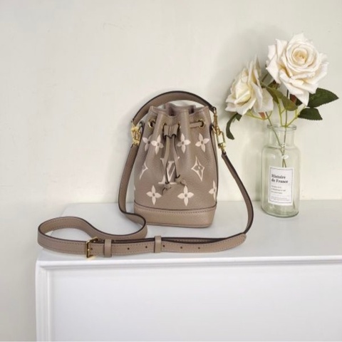 Louis Vuitton Nano Noé Bicolor Monogram Empreinte（奶茶灰