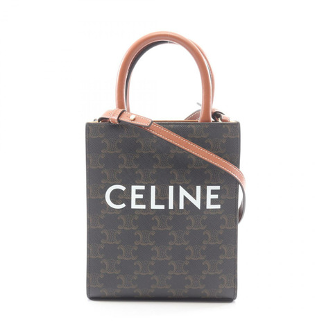 CELINE 迷你筆電 Cabas Triomphe 兩用托特單肩包 194372 帆布二手