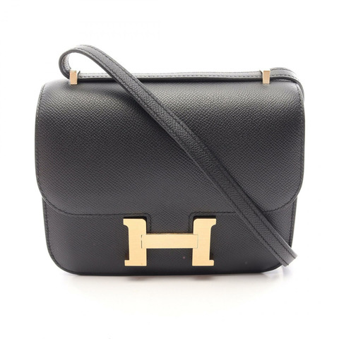 HERMES Constance III 迷你肩手提包 083905CU Epsom 皮革 黑色 GHW 二手