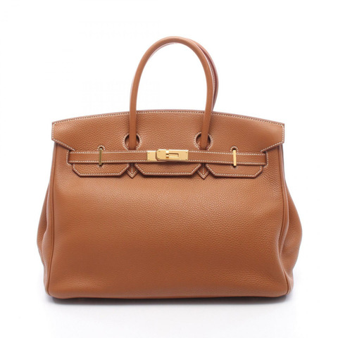 愛馬仕 Birkin 35 手提包，Clemence 皮革，金色棕色，GHW，二手，女士款