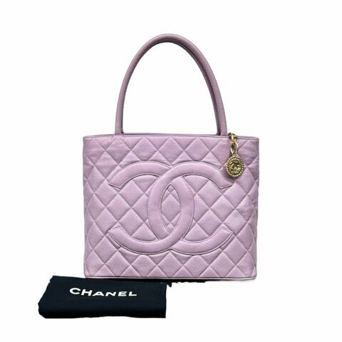Chanel香奈兒魚子醬粉金希爾頓托特包