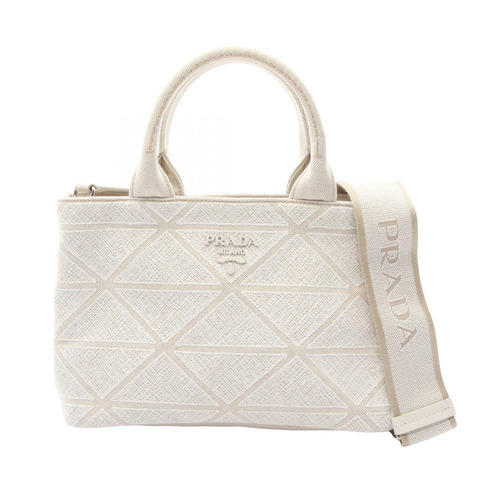 PRADA CANAPA 2WAY 斜背肩背包 1BG439 帆布 米色 二手 女款