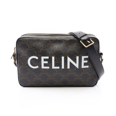 CELINE 中型 Triomphe 斜背包 194502CIM 帆布皮革二手
