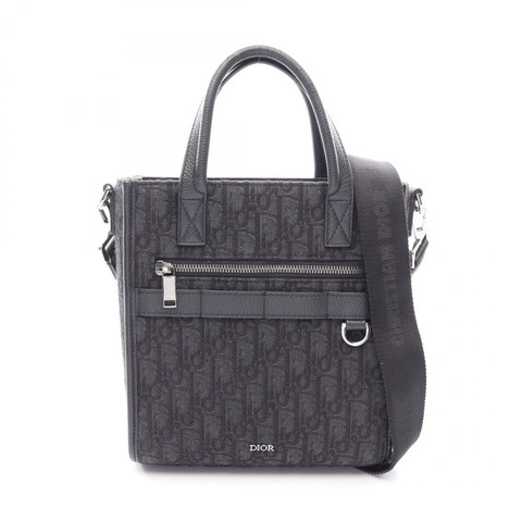 Christian Dior Safari NorthSouth 手提肩斜背包提花皮革 BK
