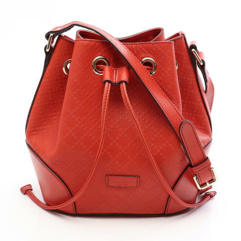 GUCCI Bright Diamante 斜背單肩包 354229 皮革 棕色 二手 女士