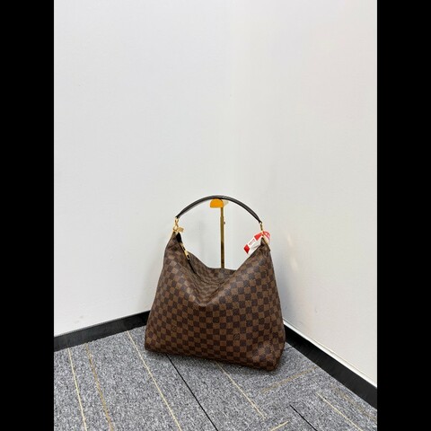 LV portobello hobo棋盤格腋下包 棕棋盤 金扣