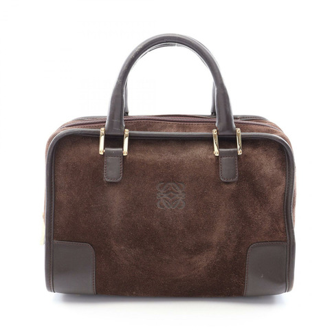 LOEWE Americana 28 手袋 棕色麂皮 二手 女士