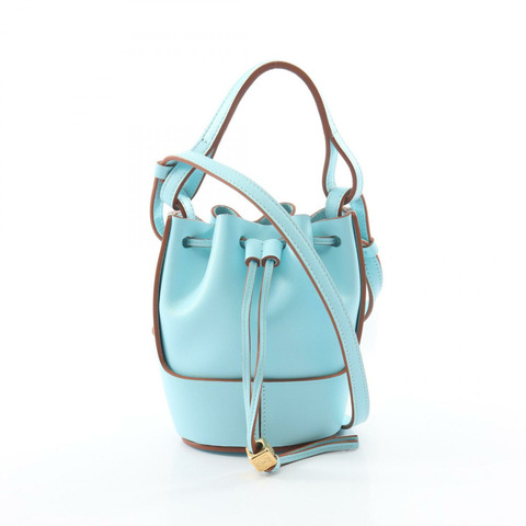 LOEWE Balloon Nano 水桶斜背包 A710R85X01 皮革 藍色 二手