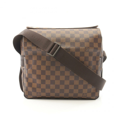 路易威登 Naviglio Damier Ebene 單肩包 N45255 PVC塗層帆布皮革 棕色 二手 男女通用