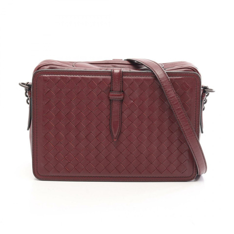 BOTTEGA VENETA Intrecciato 羊皮肩包 波爾多紅 二手