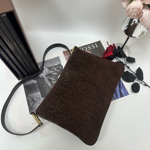 【赫蒂國際精品】 Celine 褐色絨面皮 單肩包 vintage