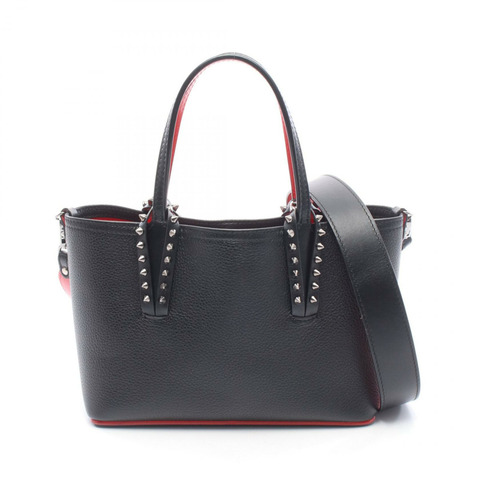 Christian Louboutin CABATA MINI Spike Stud 2WAY 手袋 3255086B078 皮革 黑色 紅色 二手 女士