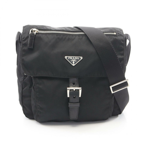 PRADA VELA SPORT 肩背包 BT8994 尼龍皮革 黑色 二手 女士