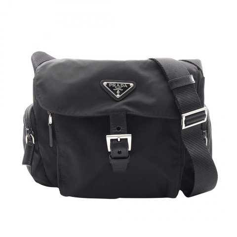 PRADA TESSUTO CALF 肩斜背包 BT0501 尼龍皮革 黑色 二手 女士