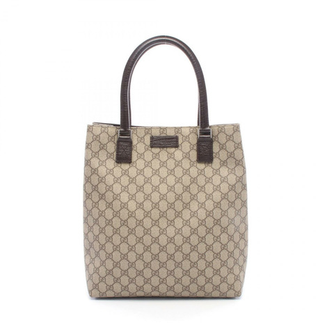 GUCCI GG Plus 手提包 131220 PVC塗層帆布皮革 米棕色 二手
