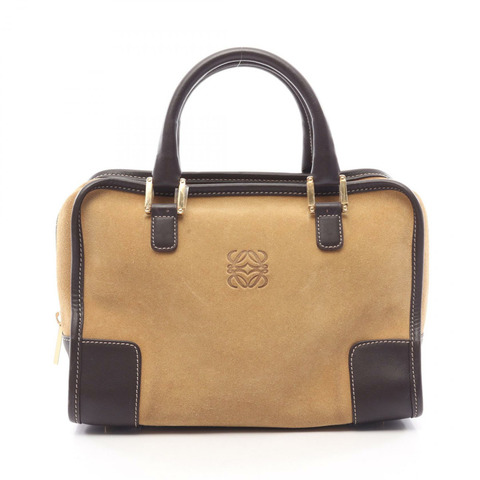 LOEWE Amazona 28 手提包 棕色絨面革 二手 女士