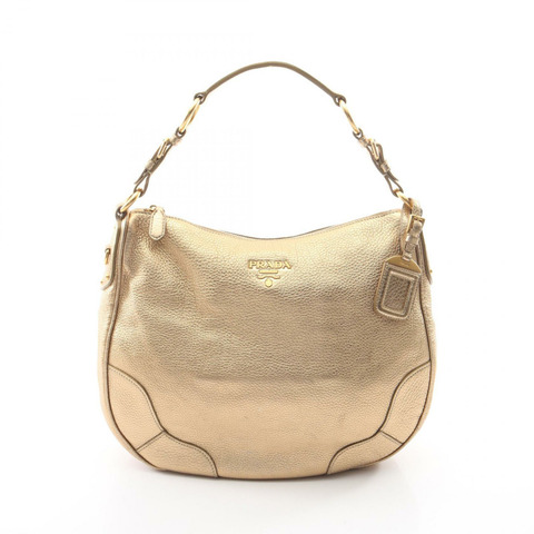 PRADA VIT.DAINO 單肩包 BR3871 皮革 金色 二手 女士
