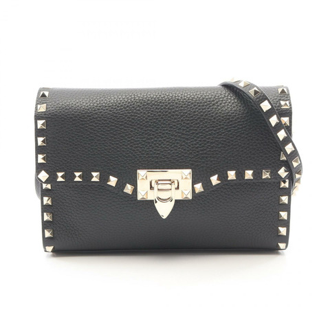 Valentino Garavani Rockstud 小號肩背包 7W2B0181VSF_0NO 黑色皮革二手女款