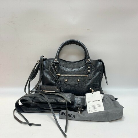 BALENCIAGA巴黎世家CITY灰色mini机车包23×15×8