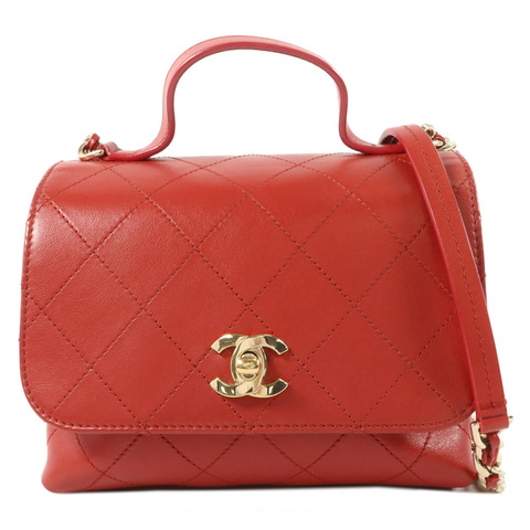 CHANEL 牛皮皮革Double Pocket Top Handle手挽肩背兩用袋