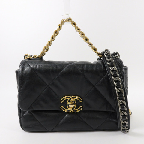 CHANEL 羊皮皮革C19 Small手挽肩背兩用袋