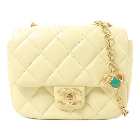 CHANEL 羊皮皮革CC Heart Charm Mini Chain Bag鏈帶肩背袋