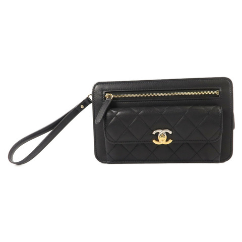 CHANEL 羊皮皮革Pouch Bag手拿包