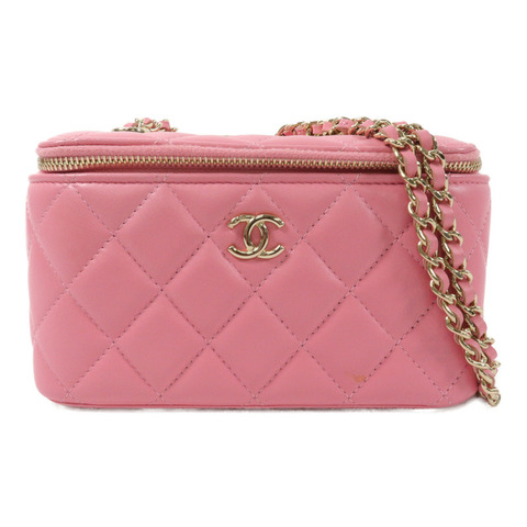 CHANEL 羊皮皮革Vanity Case鏈帶肩背袋