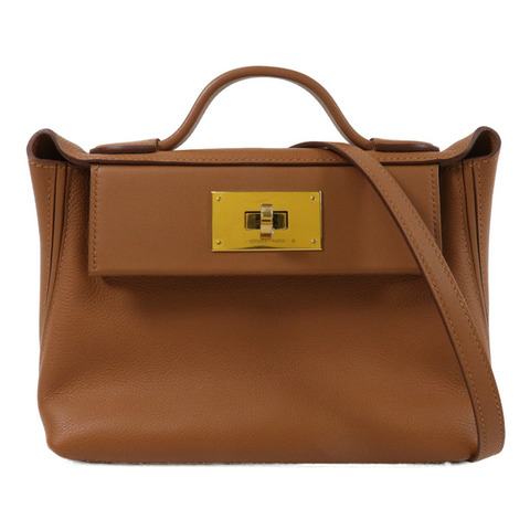 HERMES Swift皮革24/24 Mini手挽肩背兩用袋Gold