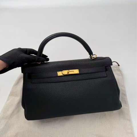 🖤 Hermès Kelly 28｜Black Noir 黑金｜Togo｜T刻｜經典夢幻收藏 🖤