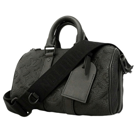 路易威登 Keepall Bandoulière 25 Monogram Taurillon 手提包，M20900，黑色，男士兩用包