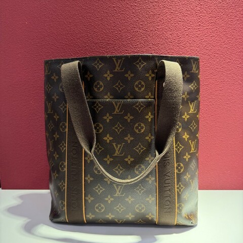 路易威登/Louis Vuitton Cabas系列 經典老花豎版琴譜 單肩托特包 手提包