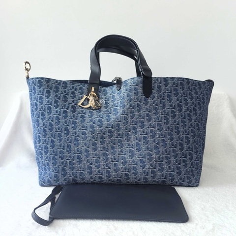 Dior 迪奧 Toujours 大號 老花 漸變藍托特包子母包購物袋